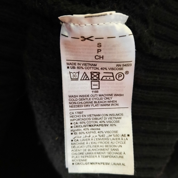 🛍 Old Navy Textured Cotton-blend Tunic Length Black Jack Knit Sweater Size S - Picture 8 of 9